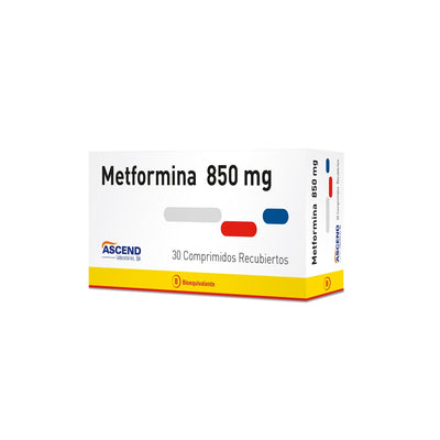 Metformina Comprimidos Recubiertos 850mg - 30 unidades