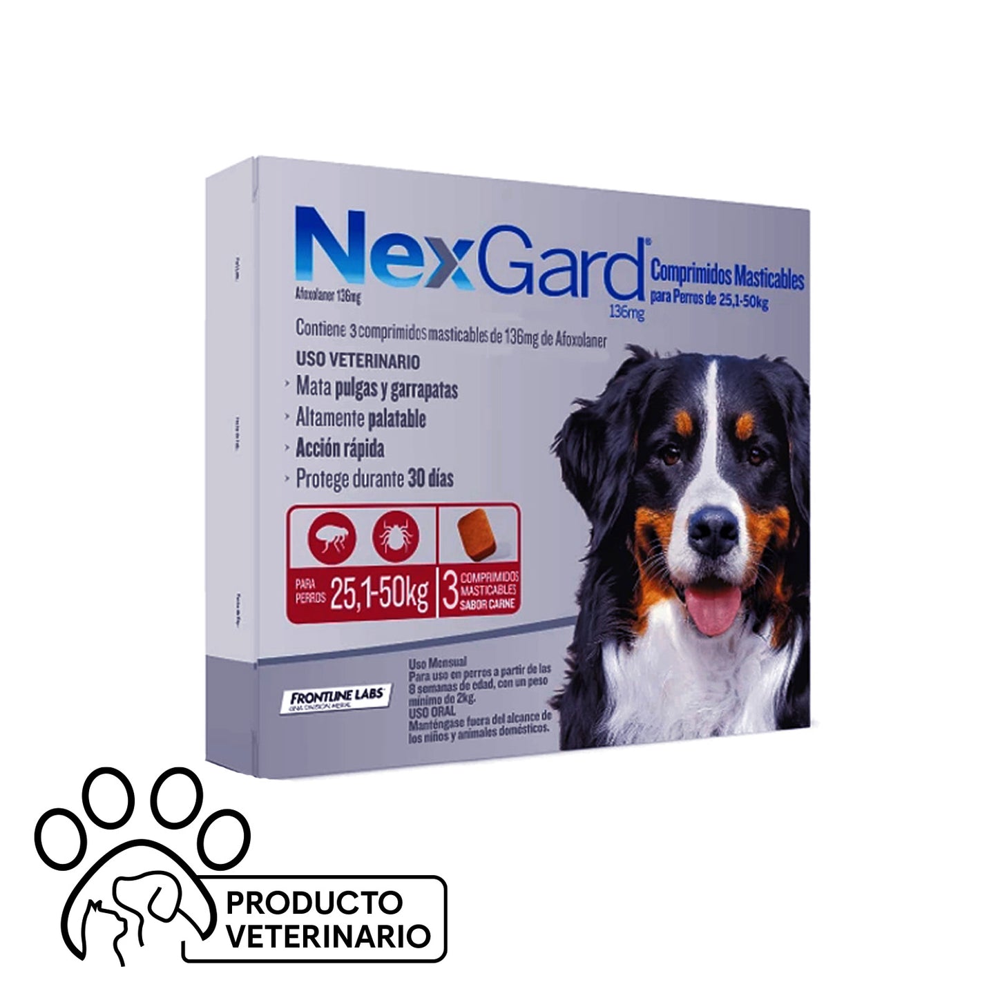 NexGard 25,1 - 50kg - 3 Comprimidos Masticables - Farmacias Curie