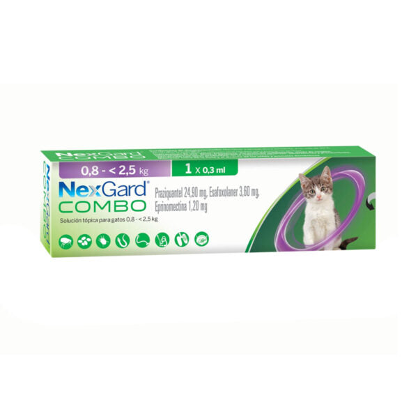 Nexgard Combo Gatos 0.8 a 2.5kg - 0.3 ml
