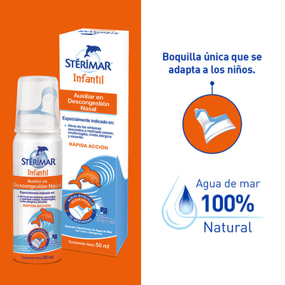 Sterimar Infantil - Solución Hipertónica de Agua de Mar 50 ml - Farmacias Curie
