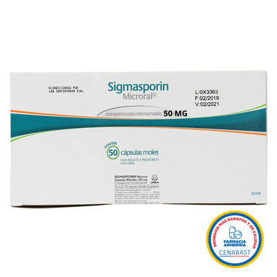 Sigmasporin 50mg - 50 Cápsulas Blandas - Medicamento Cenabast
