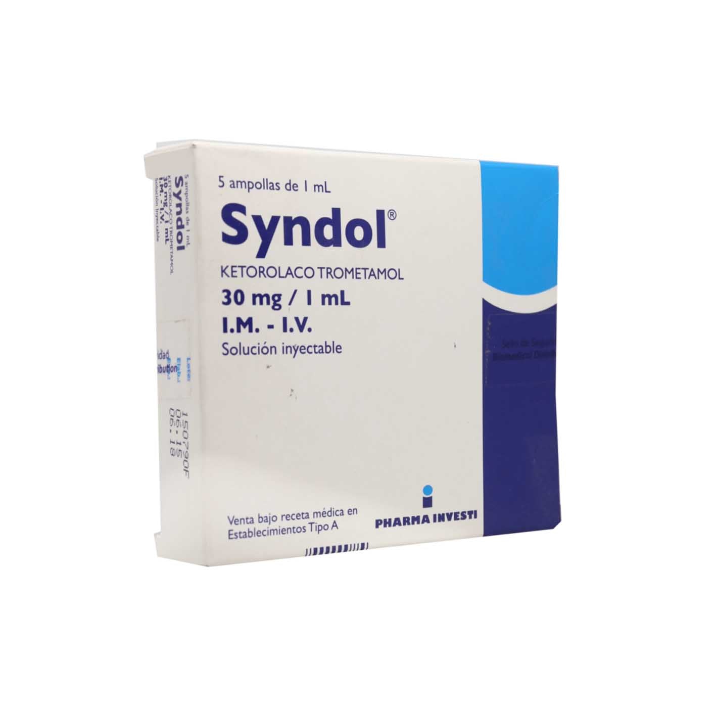 Syndol Inyectable 30mg/1ml | Farmacias Curie - Envíos a todo Chile