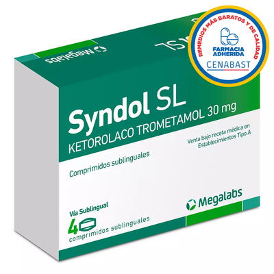 Syndol SL 30 mg - 4 Comprimidos Sublinguales - Medicamento Cenabast