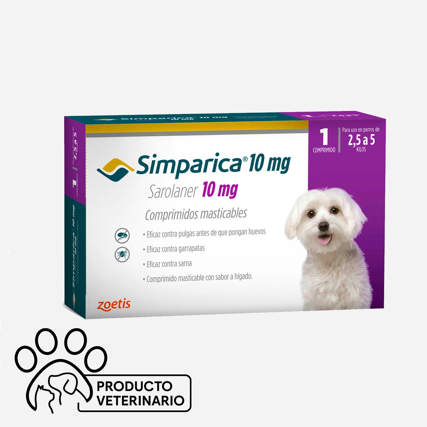 Simparica Antiparasitario para Perros 10mg - 1 unidad