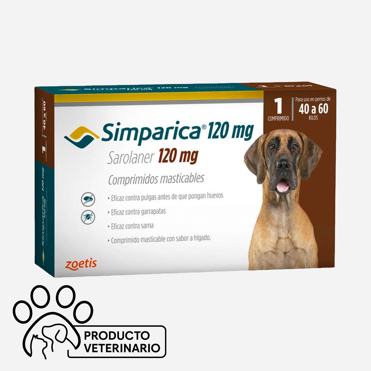 Simparica Antiparasitario para Perros 120mg - 1 unidad