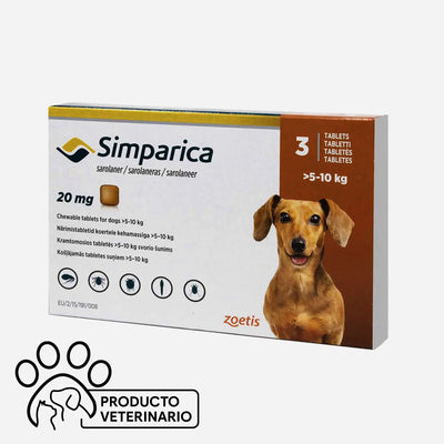 Simparica Antiparasitario para Perros 20mg - 3 unidades