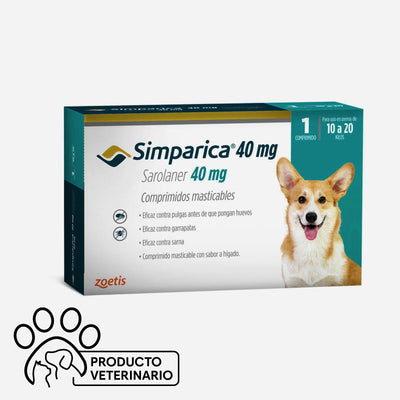 Simparica Antiparasitario para Perros 40mg - 1 unidad