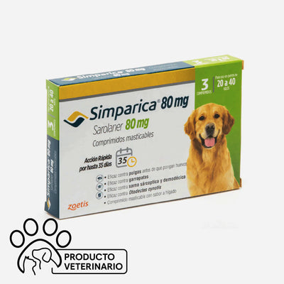 Simparica Antiparasitario para Perros 80mg - 3 unidades