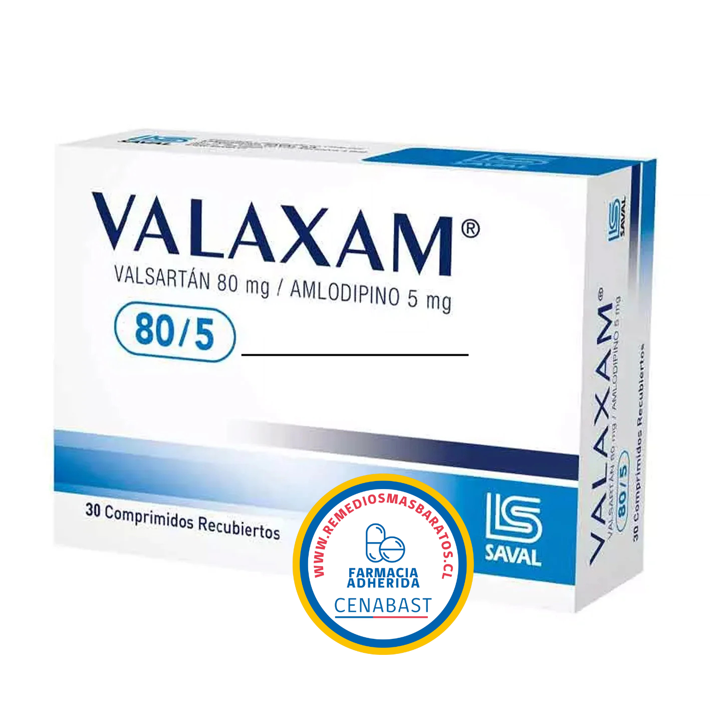Valaxam 80/5 - 30 Comprimidos Recubiertos - Medicamento Cenabast