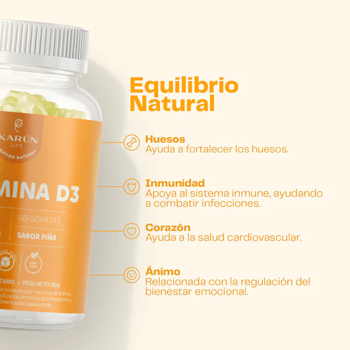 Vitamina D3 800 UI - 60 Gomitas