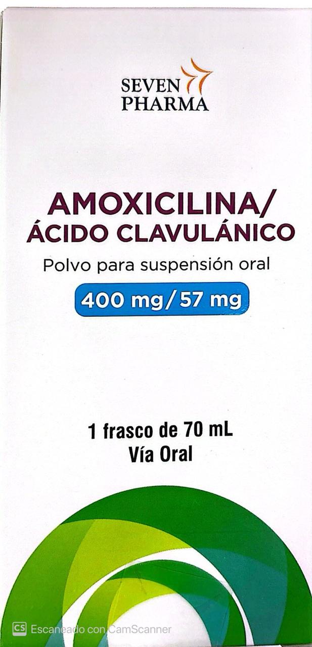 Amoxicilina/Ácido Clavulánico 400/57 mg Suspensión Oral - 70 mL