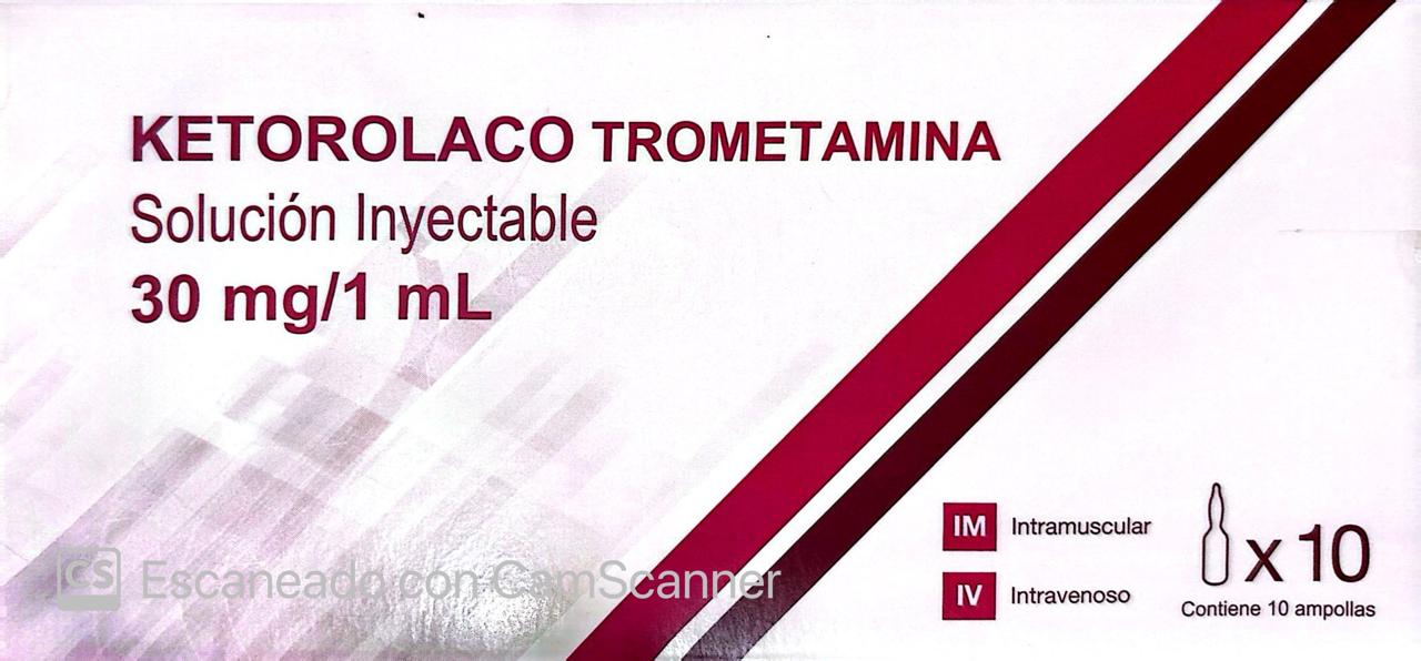 Ketorolaco Solución Inyectable 30mg - 10 Ampollas