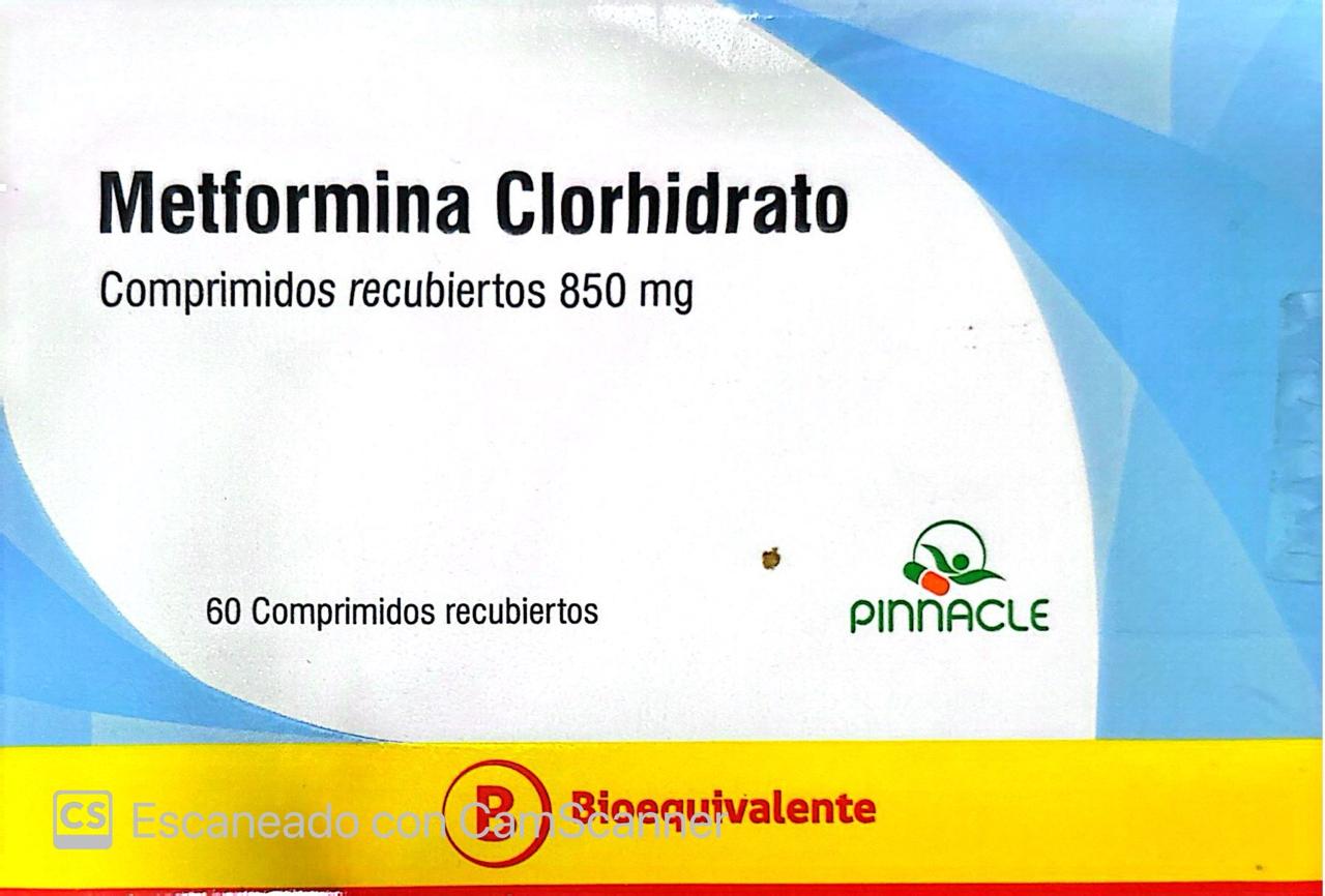 Metformina Comprimidos Recubiertos 850mg - 60 unidades