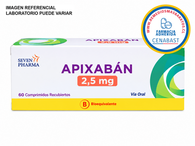 Apixaban 2.5mg - 60 Comprimidos Recubiertos - Medicamento Cenabast
