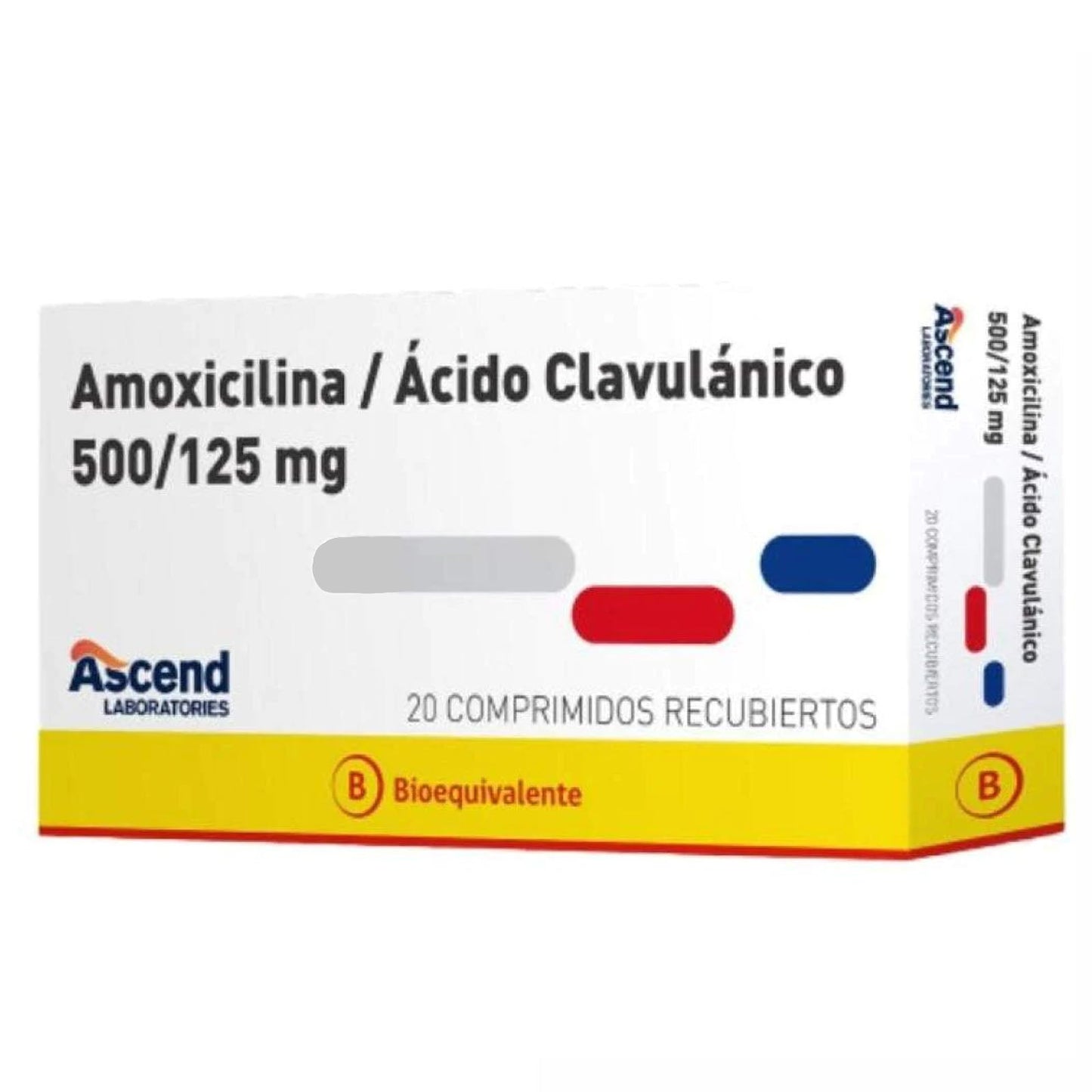 Amoxicilina/Ácido Clavulánico 500mg/125mg - 20 Comprimidos recubiertos - Farmacias Curie