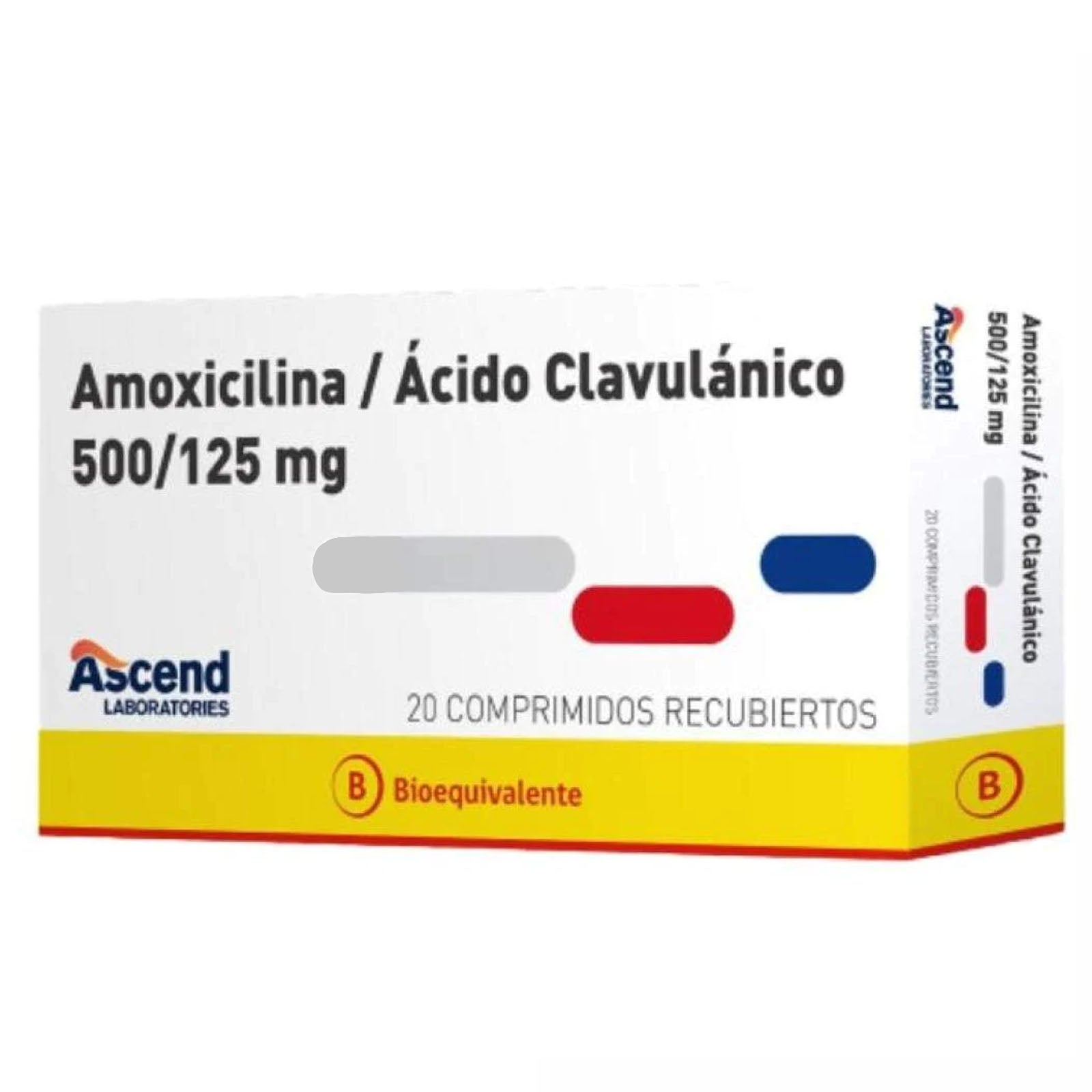 Amoxicilina/Ácido Clavulánico 500mg/125mg - 20 Comprimidos recubiertos - Farmacias Curie
