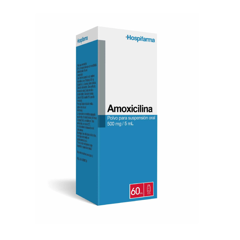 Amoxicilina Suspensión Oral 500mg/5ml - 60 mL