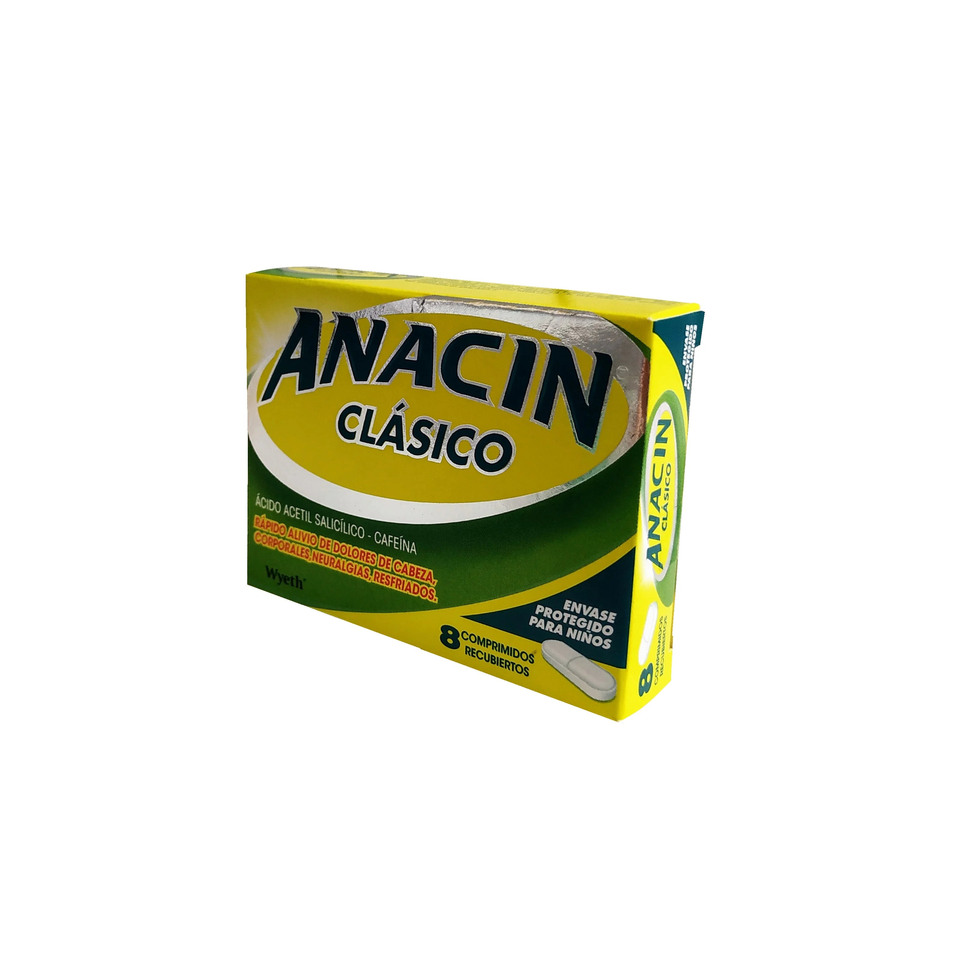 Anacin Clásico - 8 Comprimidos Recubiertos | Farmacias Curie - Envíos a ...