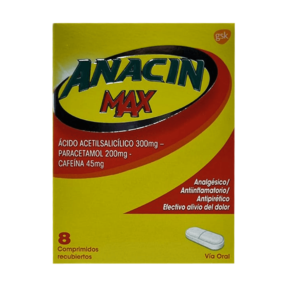 Anacín Max - 8 Comprimidos Recubiertos - Farmacias Curie