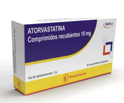 Atorvastatina 10mg -  30 Comprimidos Recubiertos