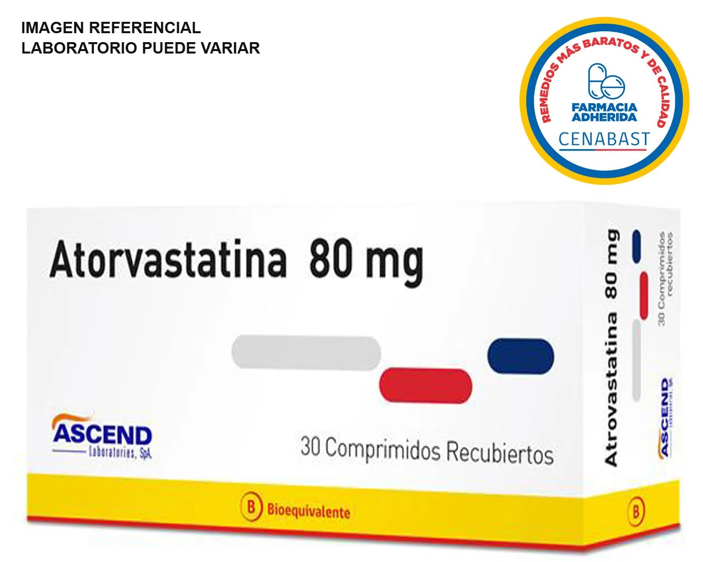 Atorvastatina 80mg - 30 Comprimidos - Medicamento Cenabast
