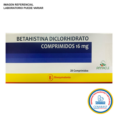 Betahistina 16mg - 30 Comprimidos - Medicamento Cenabast