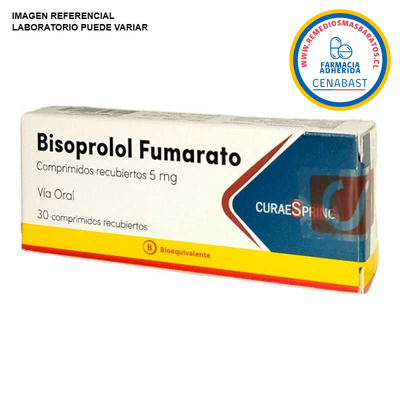 Bisoprolol 5mg - 30 Comprimidos Recubiertos - Medicamento Cenabast