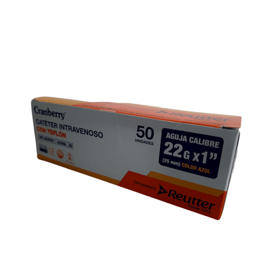Branula 22G x 1" - 1 Aguja Estéril