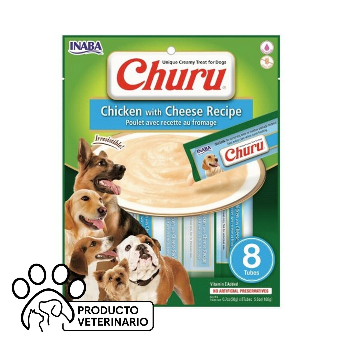 Churu Perro Sabor Pollo con Queso - 8 unidades