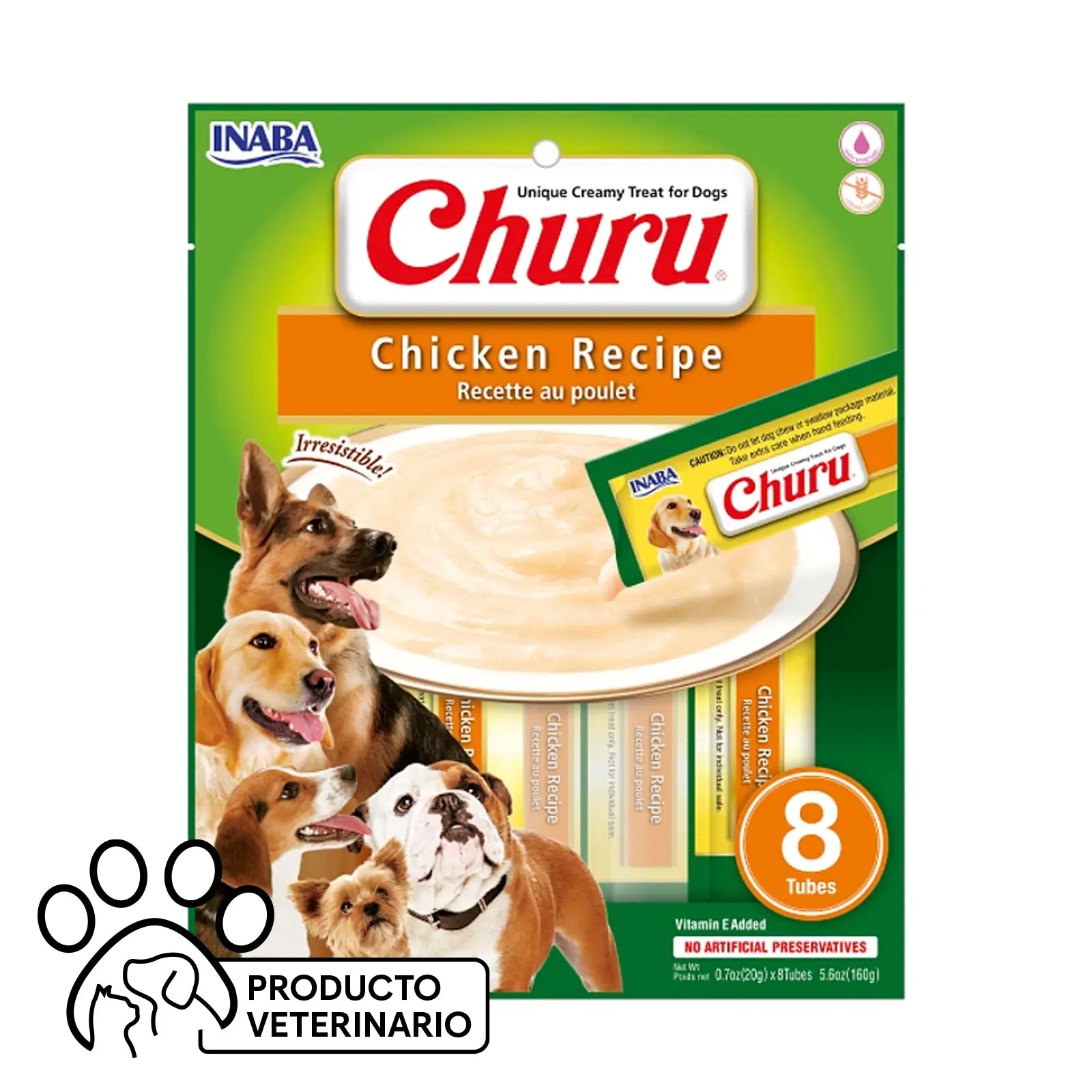Churu Perro Sabor Pollo - 8 unidades | Farmacias Curie - Tu mejor opción