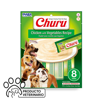 Churu Perro Sabor Pollo con Vegetales - 8 unidades
