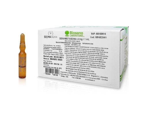 Dexametasona Inyectable 4mg/ml - 1 Ampolla