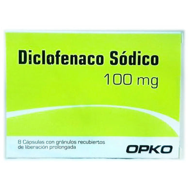 Diclofenaco 100 mg - 8 Cápsulas de Liberación Prolongada