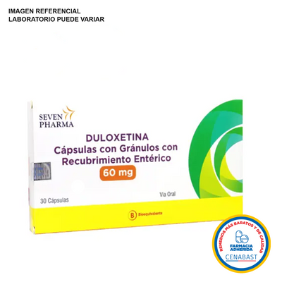 Duloxetina Cápsulas con Gránulos con Recubrimiento Entérico 60mg Medicamento Cenabast