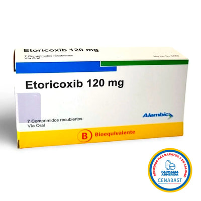 Etoricoxib 120mg - 7 Comprimidos Recubiertos - Medicamento Cenabast