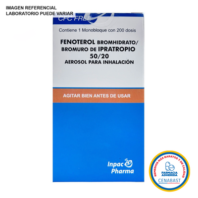 Fenoterol Bromhidrato/Bromuro de Ipatropio Aerosol para Inhalación 50/20 Medicamento Cenabast