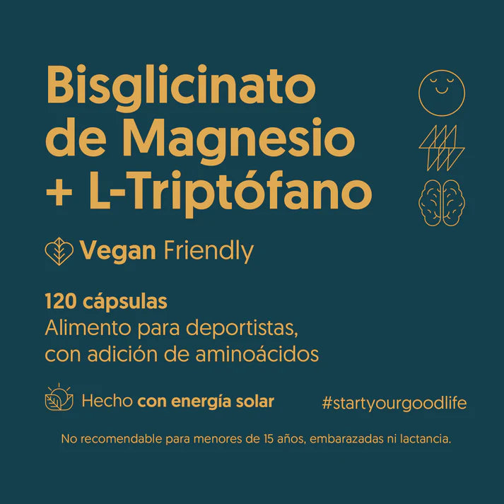 Bisglicinato de Magnesio + L-Triptófano - 120 Cápsulas