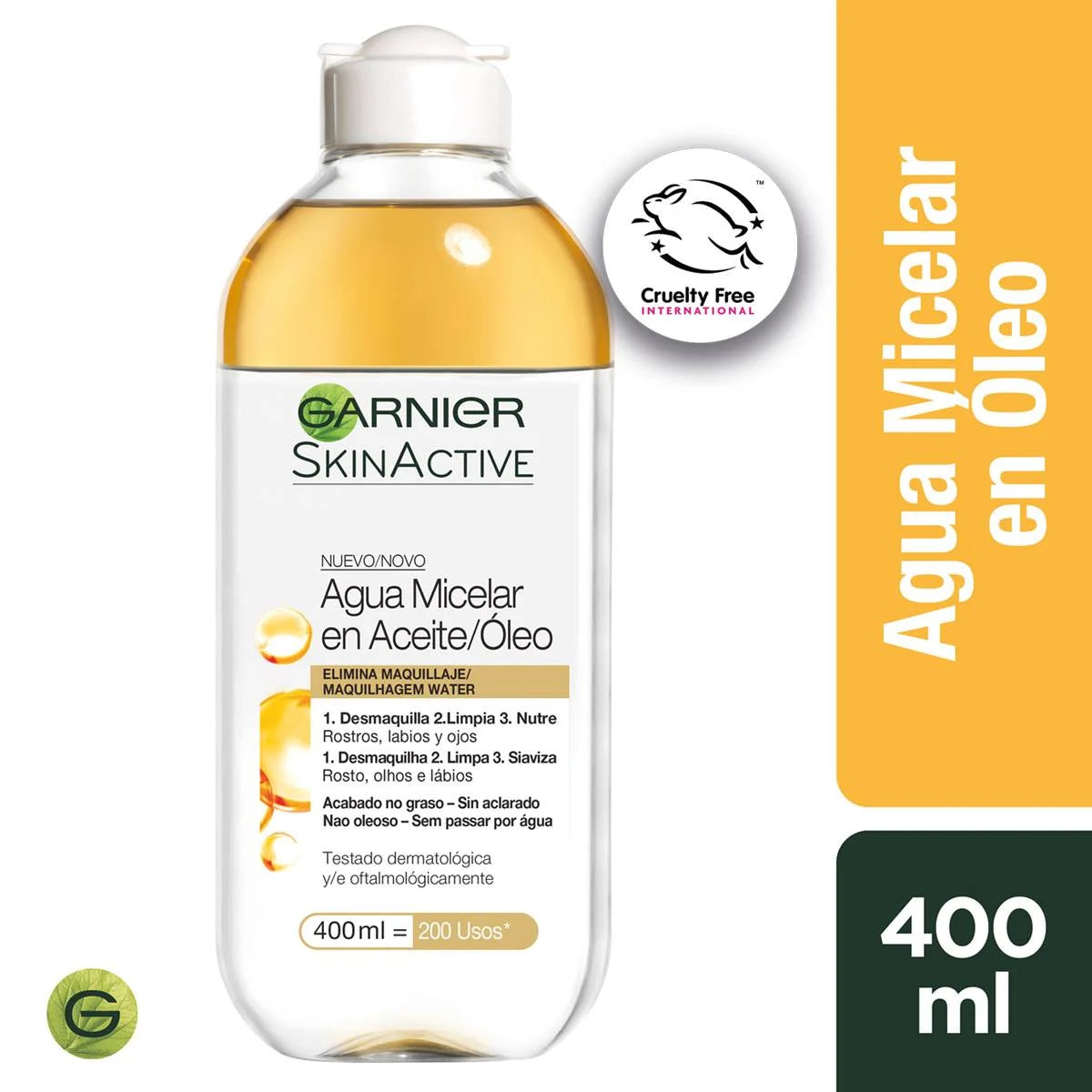 Garnier Agua Micelar Bifásica Aceite Oleo 400 ml