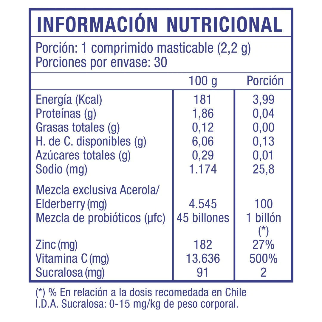 Inmuno Boost Adultos - 30 Comprimidos Masticables