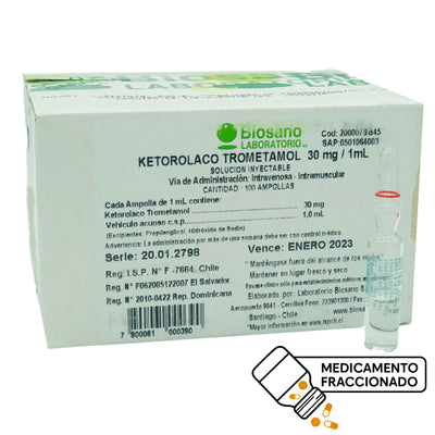Ketorolaco Solución Inyectable 30mg x 1 Ampolla