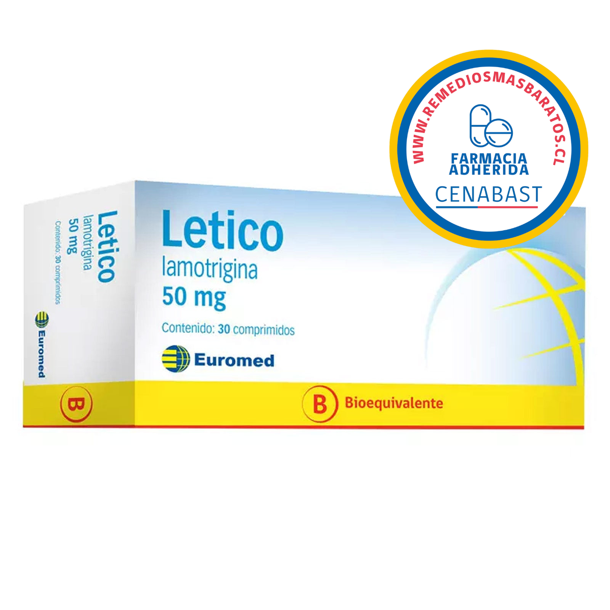 Letico 50mg - 30 Comprimidos - Medicamento Cenabast