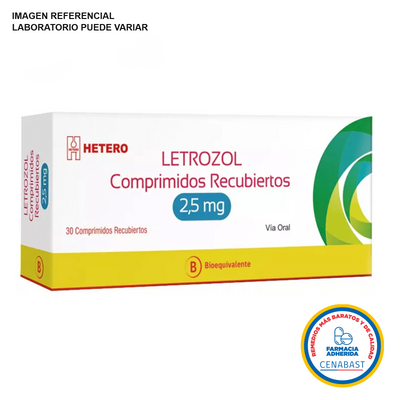 Letrozol 2,5mg - 30 Comprimidos Recubiertos - Medicamento Cenabast