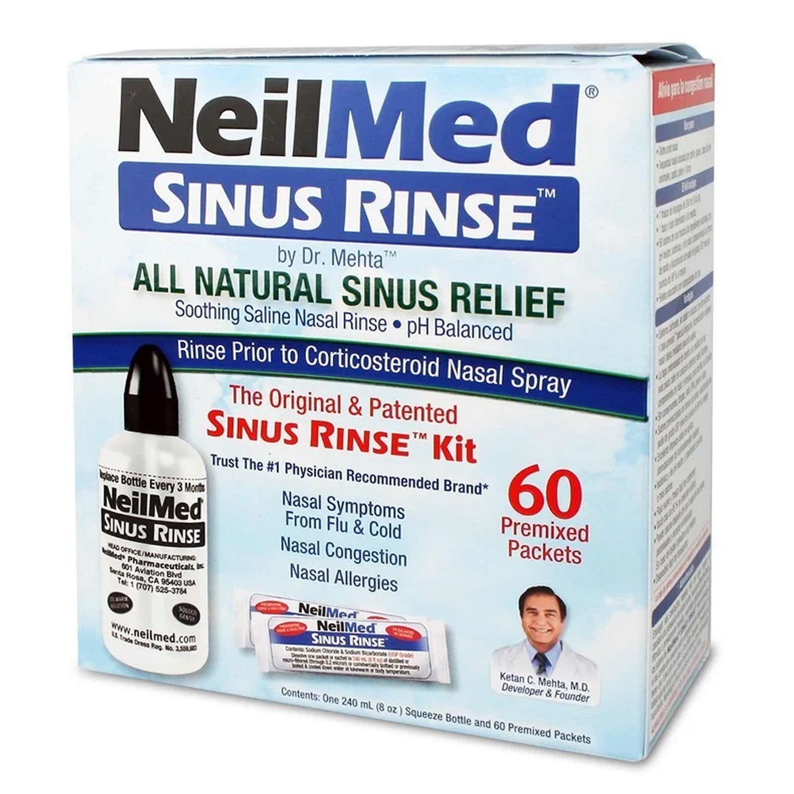 Sinus Rinse Kit - 60 unidades | Farmacias Curie - Envíos a todo Chile