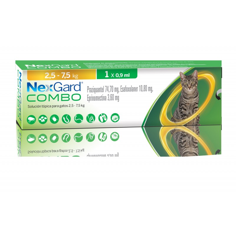 Nexgard Combo Gatos 2.5 a 7.5kg - 0.9 ml