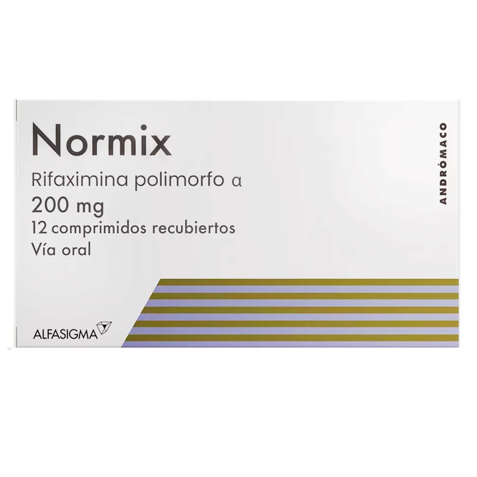 Normix 200mg - 12 Comprimidos Recubiertos - Farmacias Curie