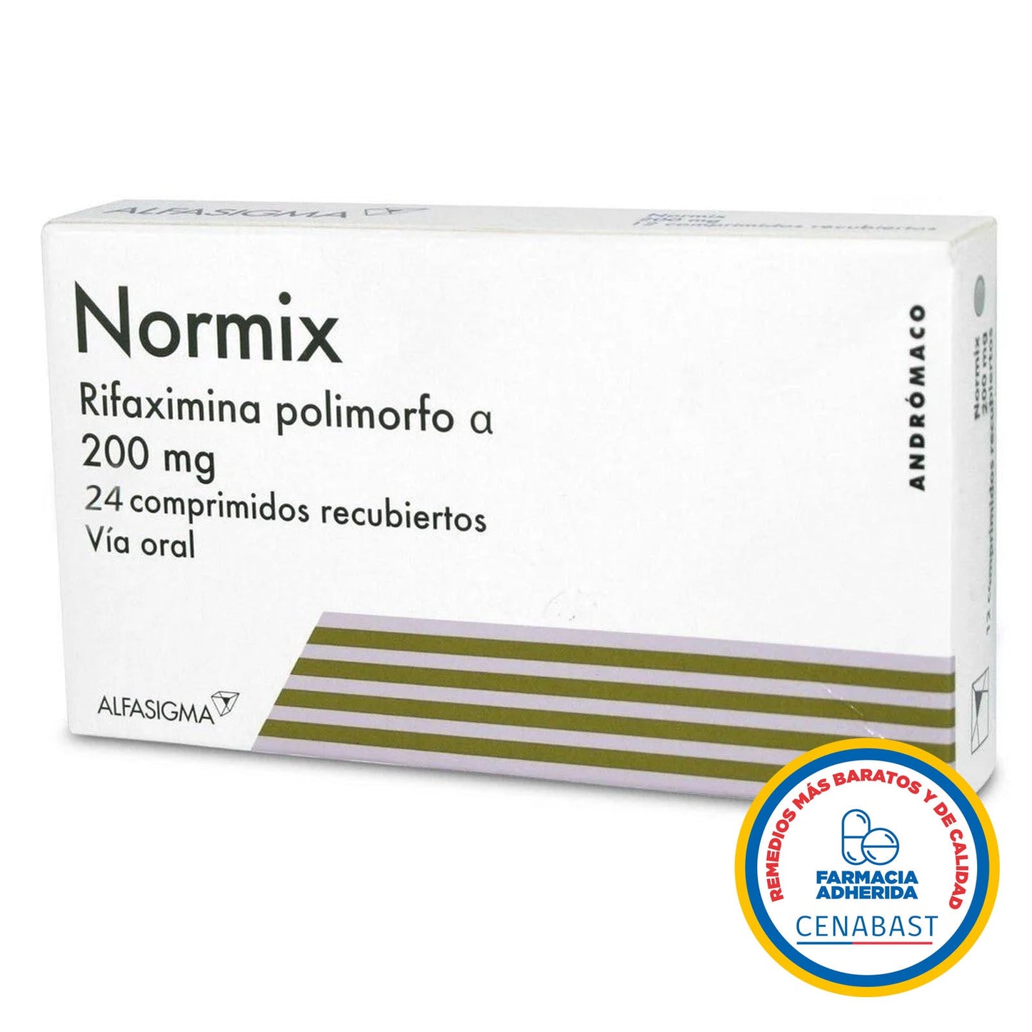 Normix 200mg  - 24 Comprimidos Recubiertos - Medicamento Cenabast