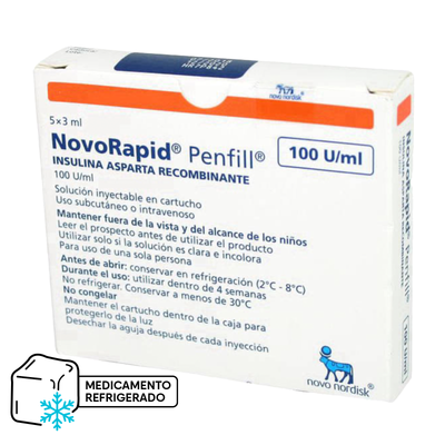 Novorapid penfill 3mL - 5 unidades