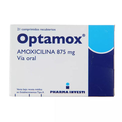 Optamox Comprimidos Recubiertos 875mg - 21 unidades