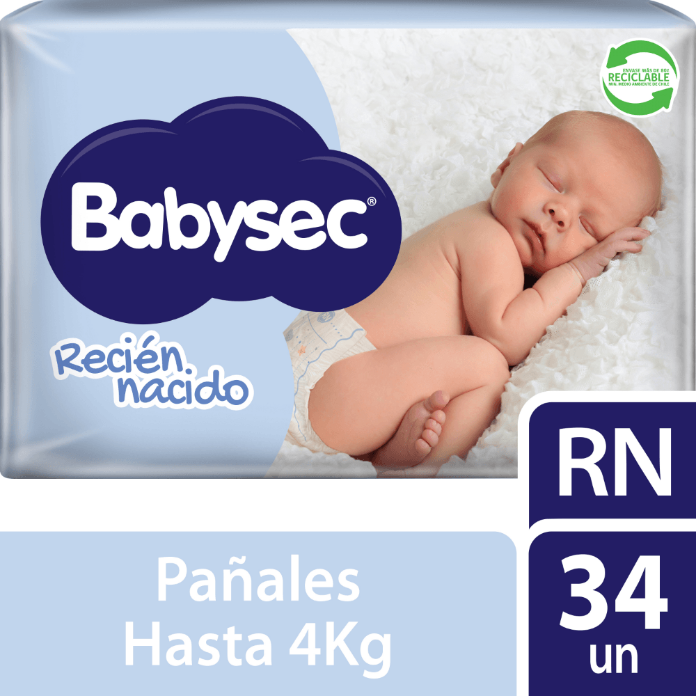 Babysec Pañal Recien Nacido - 34 Pañales