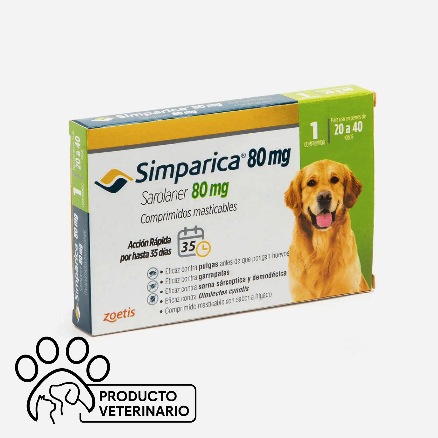 Simparica Antiparasitario para Perros 80mg - 1 unidad